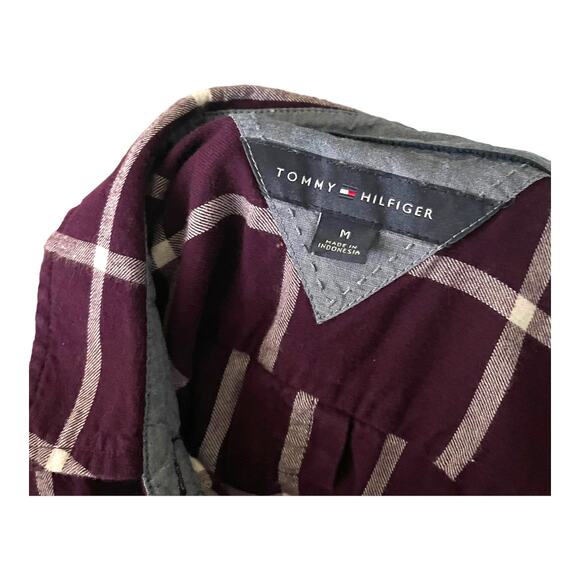 Tommy Hilfiger Women's Purple Long Sleeve Plaid Collared Button Front Top Blouse - Picture 8 of 11